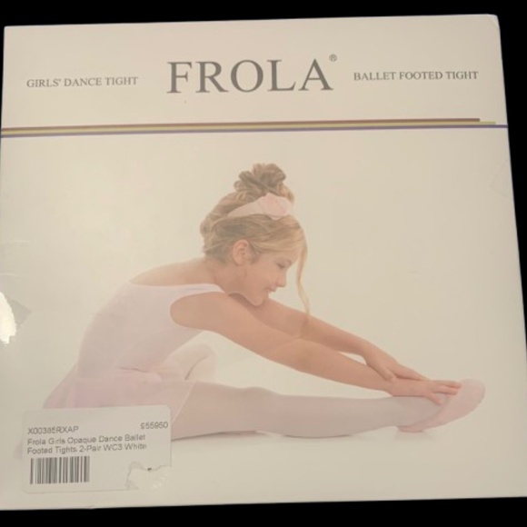 Frola Girls Opaque Dance Ballet Footed Tights 2-pair NWT - Picture 5 of 6